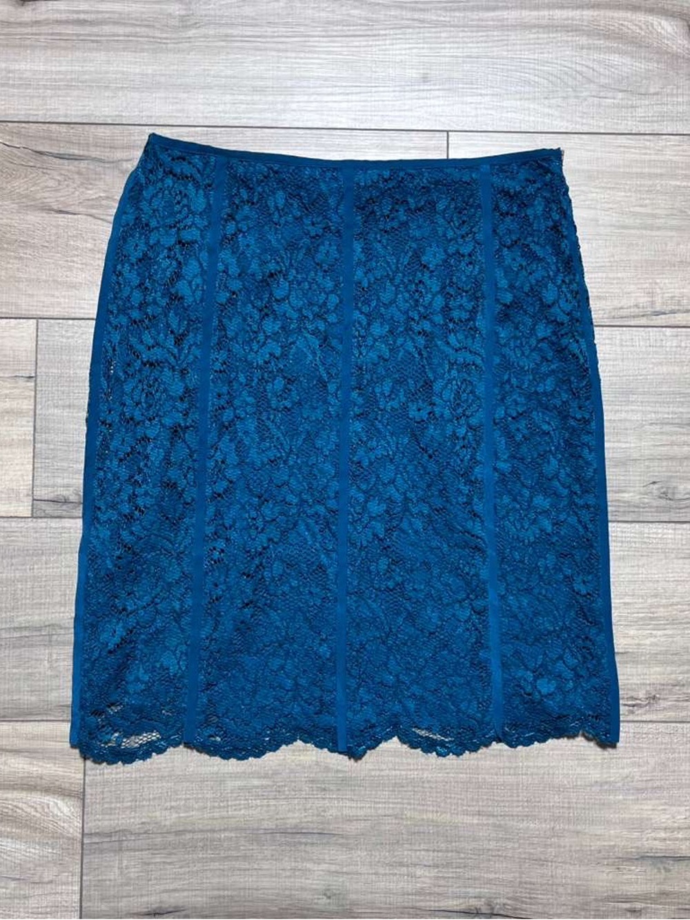 Tory‎ Burch Womens Everett Lace Silk Lined Skirt Size  6 Winter Teal
